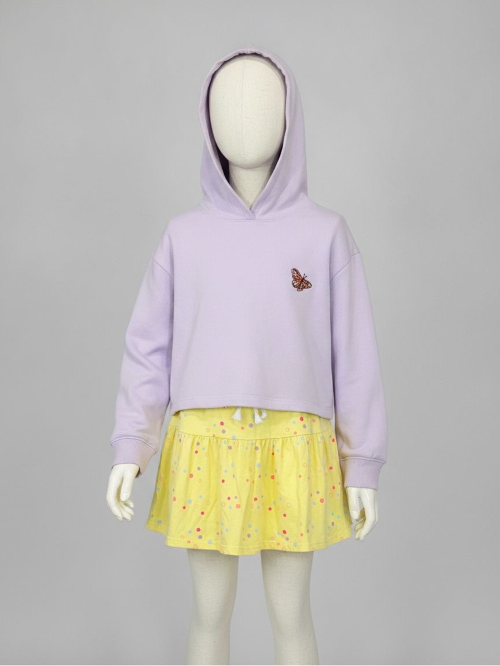 Cat & Jack Lilac Hoodie and Yellow 365 Kids Skirt Set